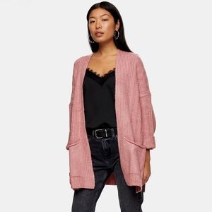 Topshop Soft Chunky Knit Open Front Cardig…